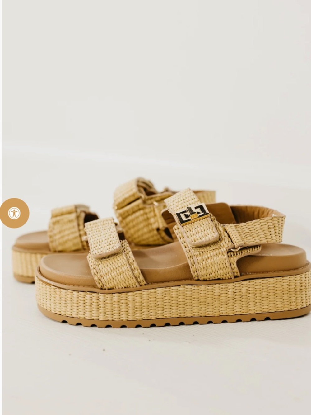 TOP Moda Tan Woven Platform Sandals